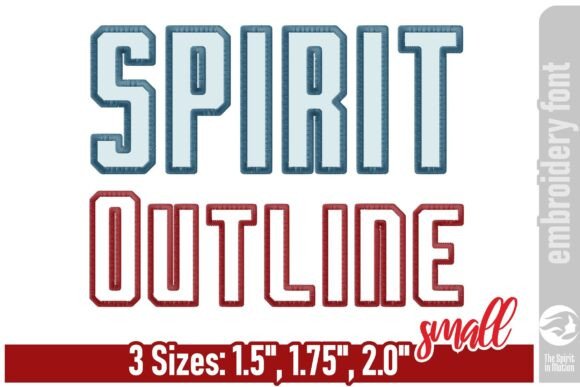 Spirit Outline Embroidery Font - Small
